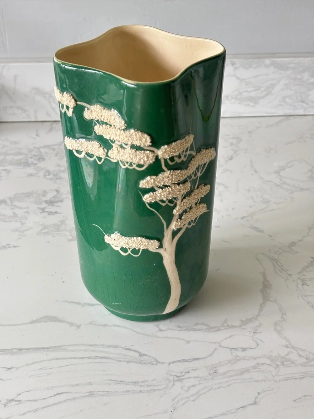 WEIL WARE CALIFORNIA POTTERY MING TREE STUDIO VASE, HAND MARKED 1924